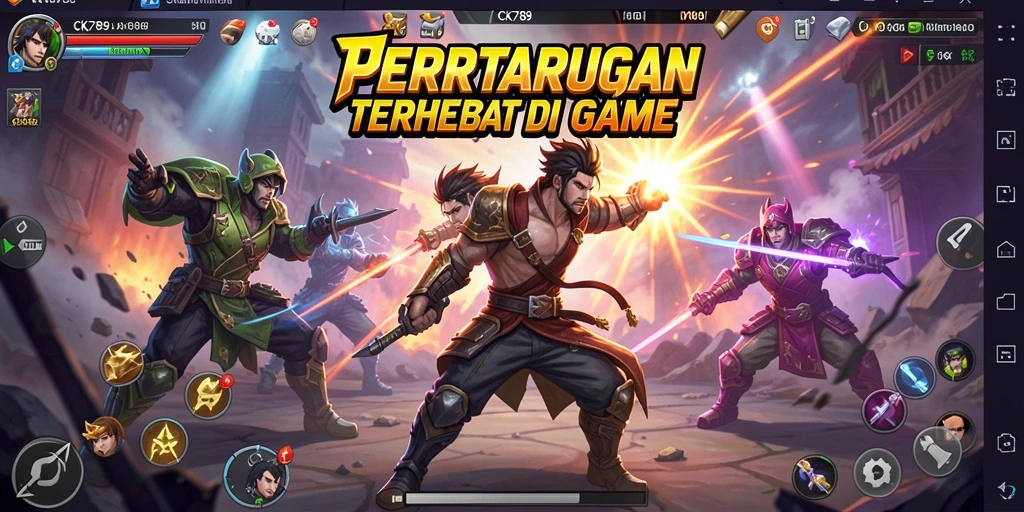 Screenshot CK789 menampilkan karakter-karakter bertarung dengan grafis menawan.