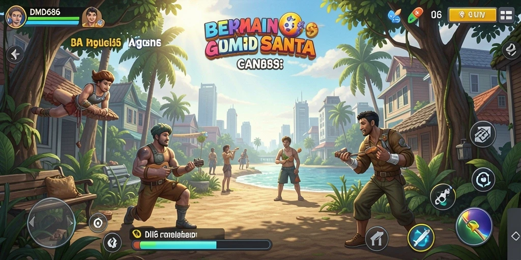 Tampilan gameplay DMD686 yang penuh warna dan menarik.