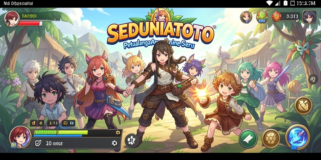 Screenshot SEDUNIATOTO menunjukkan aksi karakter anime yang mendebarkan.