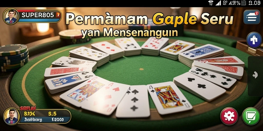 Screenshot gameplay SUPER805 yang menunjukkan suasana bermain Gaple.